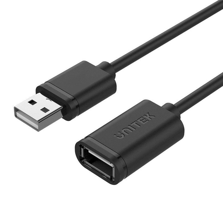 Cablu prelungitor, Unitek, Y C450GBK USB2.0 A tata / A mama, 2.0m, negru