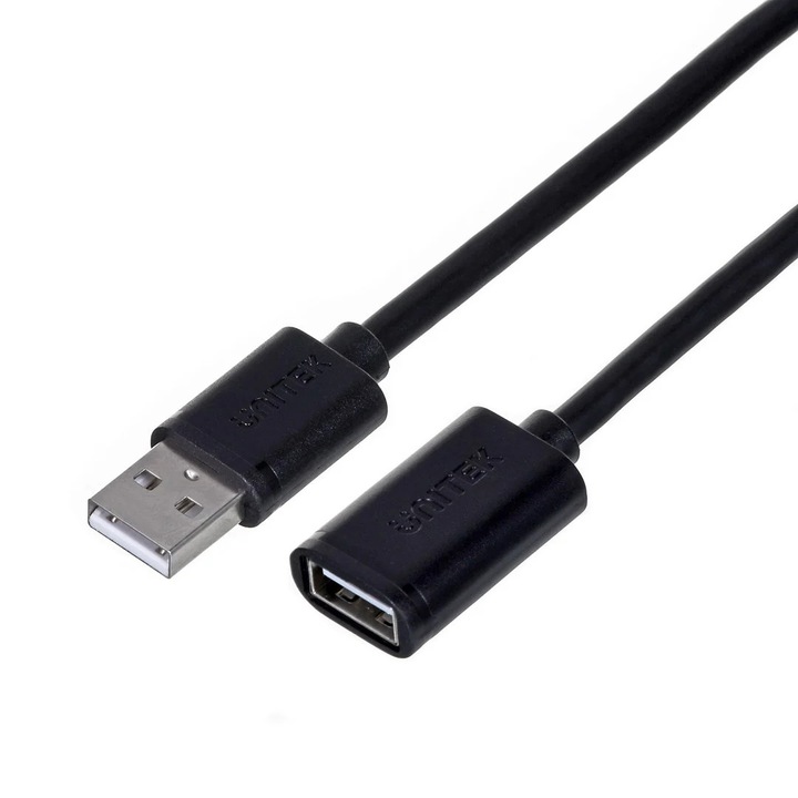 Cablu prelungitor, Unitek, Y C418GBK USB2.0 A tata / A mama, 5 m, negru