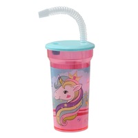 pahar cu pai si capac plastic roz cu desen unicorn maison du paradis - 400 ml imagen 56_0_
0