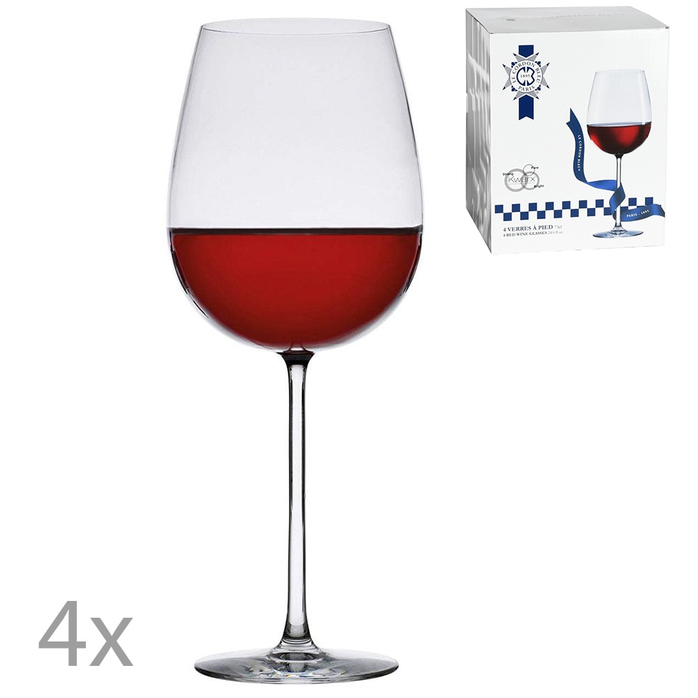 Set 4 pahare vin rosu/rose/alb, 730 ml, Le Cordon Bleu-Paris 1895, transparent, cutie cadou