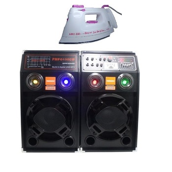 Boxe TEMEISHENG Active cu Statie Profesionale KARAOKE/USB-BT 300 Watt,Incinta Lemn , 1 Microfon Cadou + Fier de calcat Boxe TEMEISHENG Active cu Statie Profesionale KARAOKE/USB-BT 300 Watt,Incinta Lemn , 1 Microfon Cadou + Fier de calcat