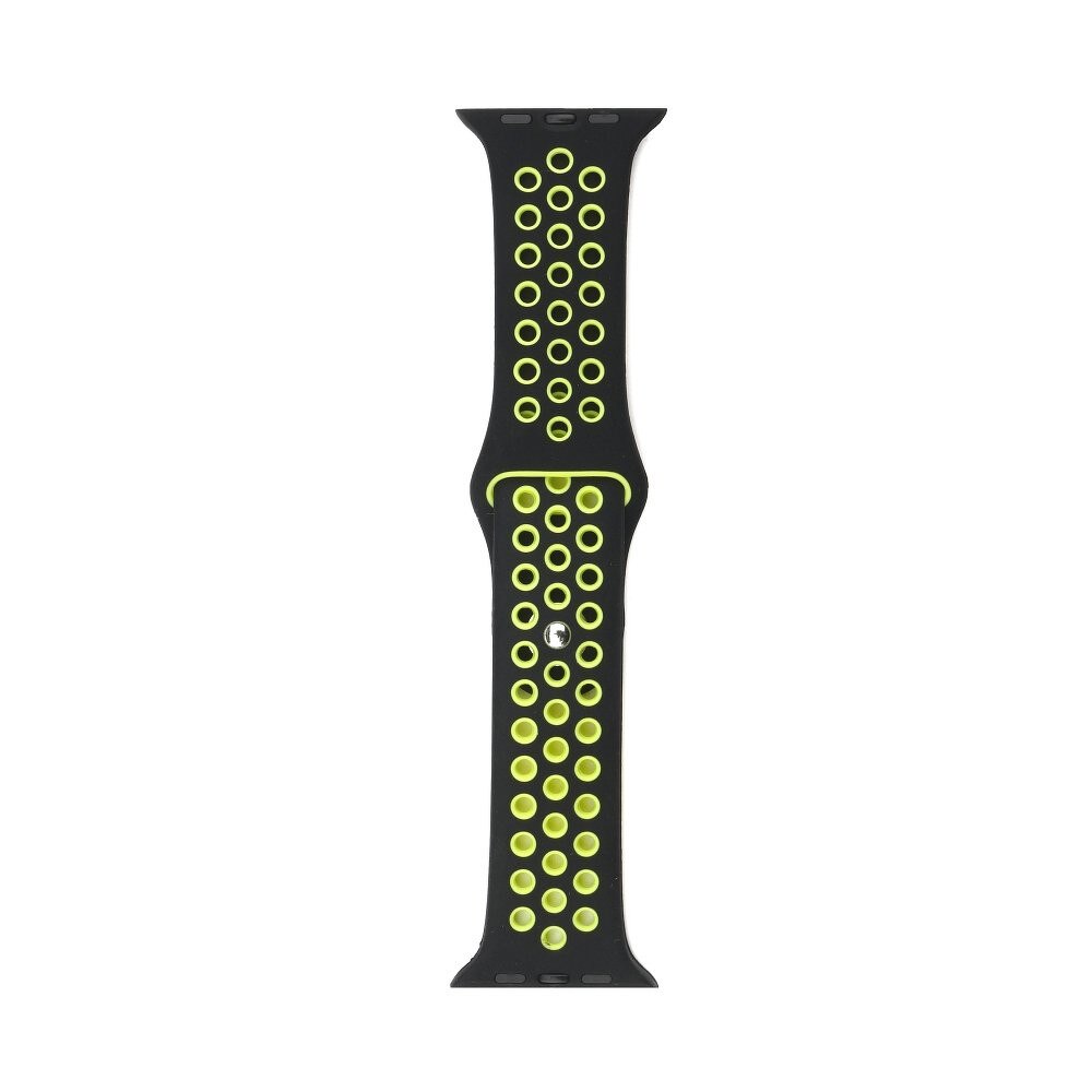 Curea silicon Apple Watch 42mm / 44 mm Perforata Black / Lime