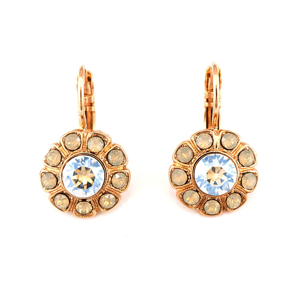 Cercei placati cu Aur roz de 24K, Cristale, Champagne and Caviar by Roxannes - Mariana Jewellery, Cristal Transparent/Bej 1131-391100RG6