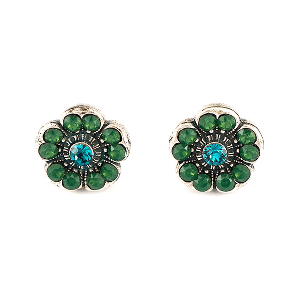 Cercei placati cu Argint 925, Cristale, Julia by Roxannes - Mariana Jewellery, Verde/Albastru 1220-3322SP2