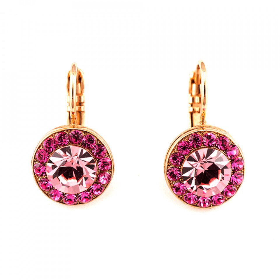 Cercei placati cu Aur roz de 24K, Cristale Swarovski, Rose by Roxannes - Mariana Jewellery, Roz 1129-3111RG6
