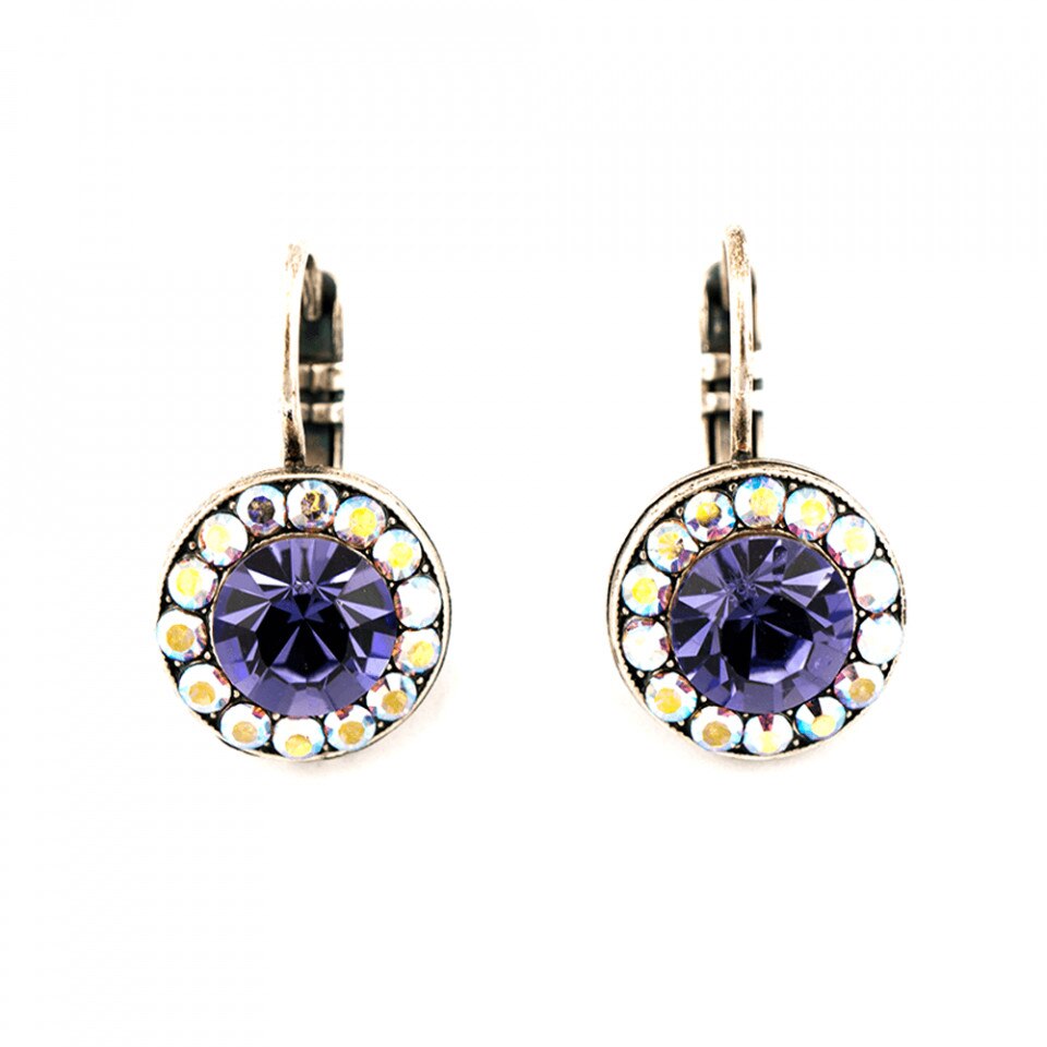 Cercei placati cu Argint 925, Cristale Swarovski, Provence Lavender by Roxannes - Mariana Jewellery, Mov 1129-539SP6