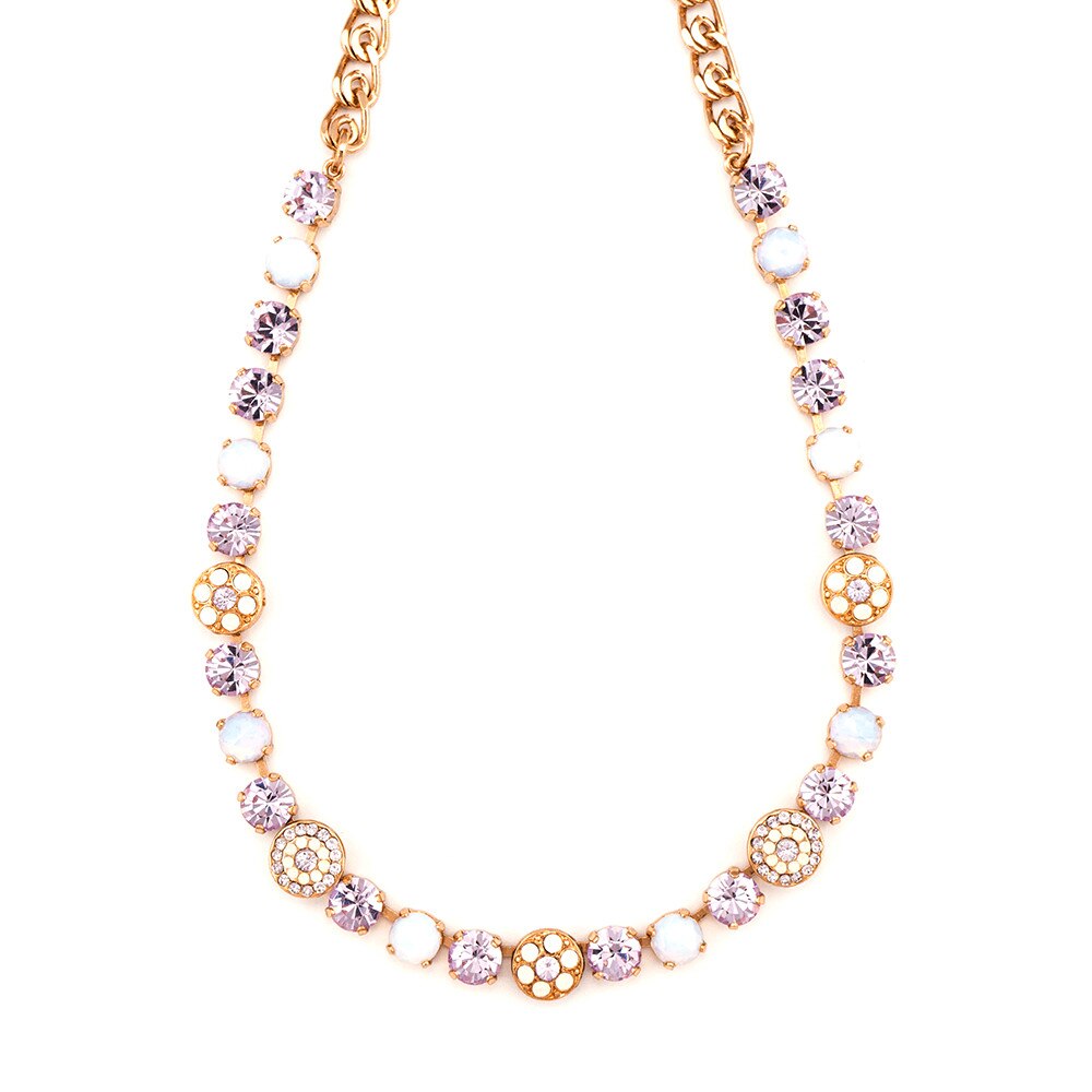 Colier placat cu Aur roz de 24K, Cristale si Pietre semipretioase, Elizabeth by Roxannes - Mariana Jewellery, Mov/Roze 3044/1-M83371RG