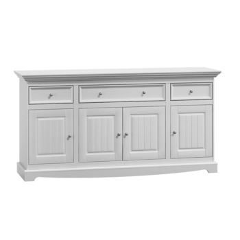 Comoda alba Belluno Ambient, 85 % grad de acoperire vopsea, din lemn de pin cu 4 usi si 3 sertare Comoda alba Belluno Ambient, 85 % grad de acoperire vopsea, din lemn de pin cu 4 usi si 3 sertare