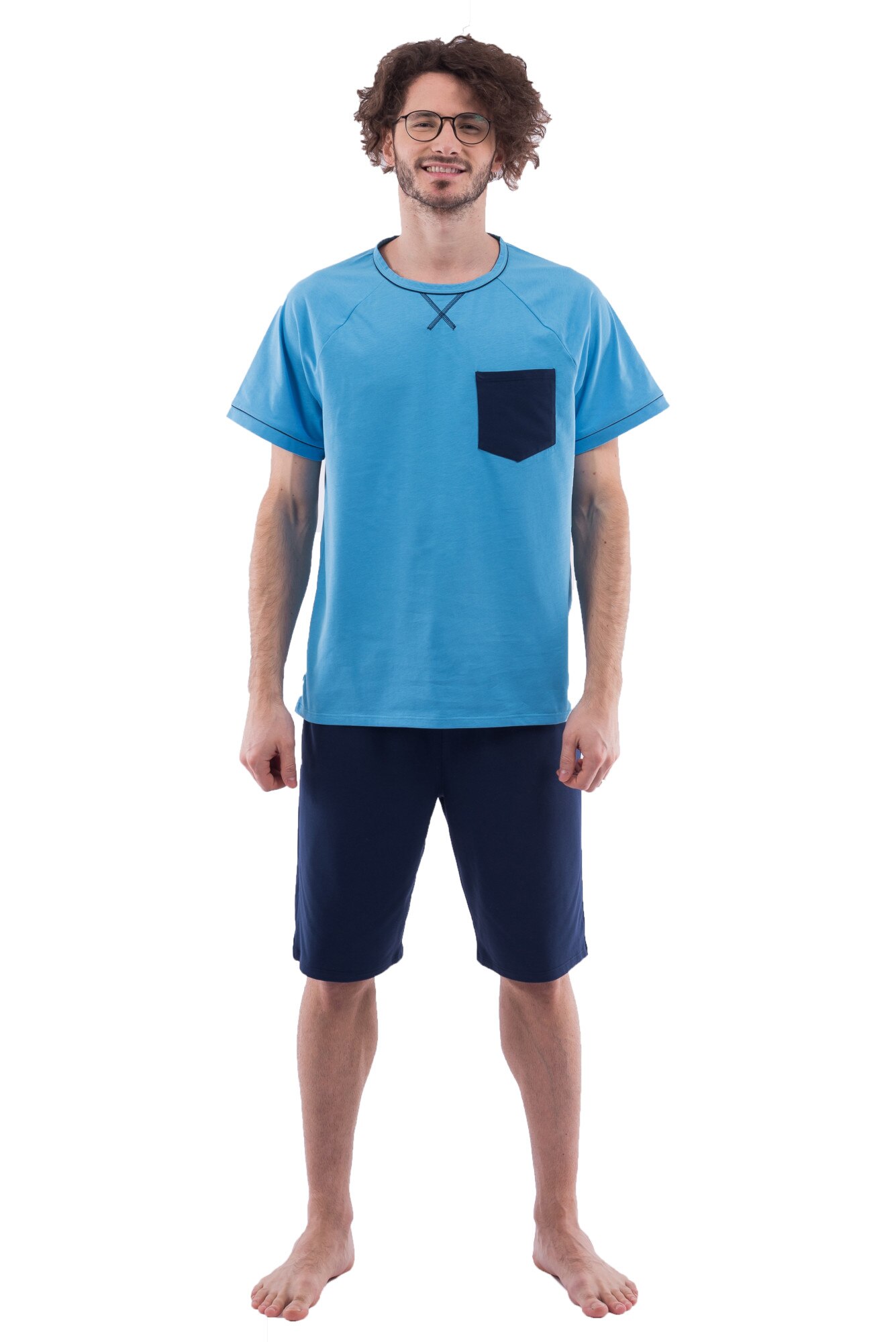 Pijama barbati PJB109, Albastru, S