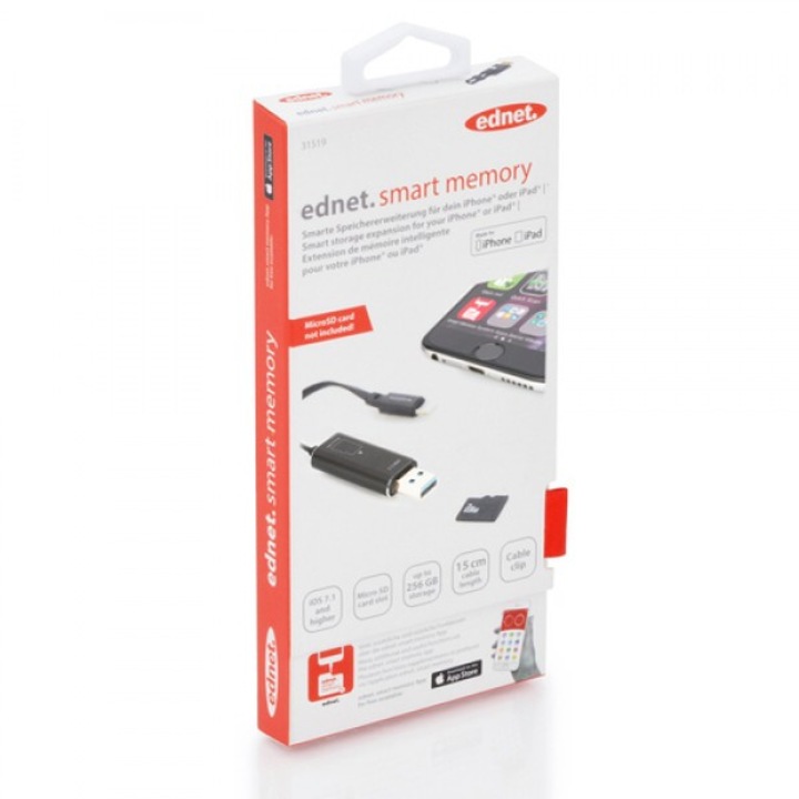 Ednet Smart Memory Smart Data Sync eszköz iOS-hez és Micro SD kártyához