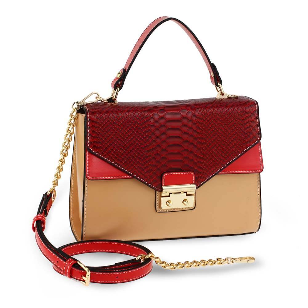 Geanta dama Rhonda, Burgundy/Bej