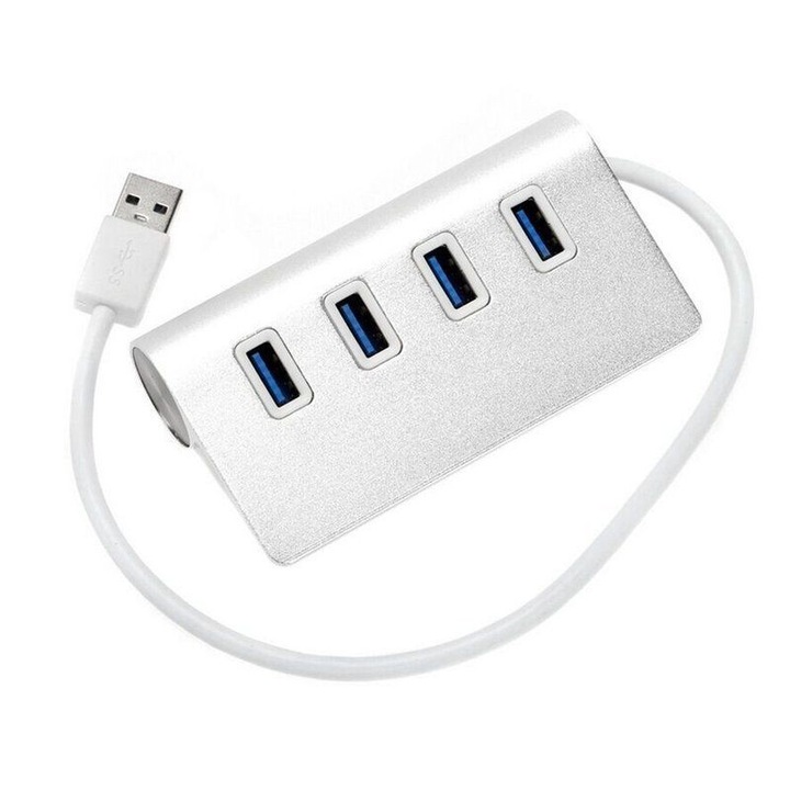 Alumínium hub, 4 usb port, Gonga® Silver