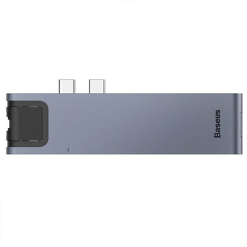 Hub Multiport 7 in 2 Baseus CAHUB-L0G USB Type-C x2 la USB 3.0 x2, HDMI, SD, microSD, Ethernet RJ45, Space Grey Hub Multiport 7 in 2 Baseus CAHUB-L0G USB Type-C x2 la USB 3.0 x2, HDMI, SD, microSD, Ethernet RJ45, Space Grey