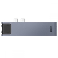 adaptor hub aluminiu 7-in-1 baseus usb type-c - 1x usb type-c 2x usb 30 1x hdmi 1x lan 1x microsd 1x sd imagen 59_0_
0