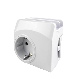 Adaptor priza Strohm, microUSB, 2xUSB, 16A, 2100mA, suport pentru telefon Adaptor priza Strohm, microUSB, 2xUSB, 16A, 2100mA, suport pentru telefon