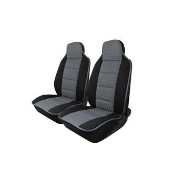 Huse Scaune Auto Flexzon, Lux, Piele Ecologica si Textil, Gri, Model Fagure de Miere, Universale 1+1 Huse Scaune Auto Flexzon, Lux, Piele Ecologica si Textil, Gri, Model Fagure de Miere, Universale 1+1