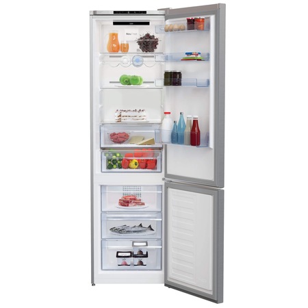 Combina frigorifica Beko RCNA406I30XB, 362L, Touch control, No Frost, Clasa A++, H 203 cm, Argintiu