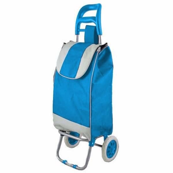 Carut pentru piata, doua roti, albastru + cadou laveta microfibra