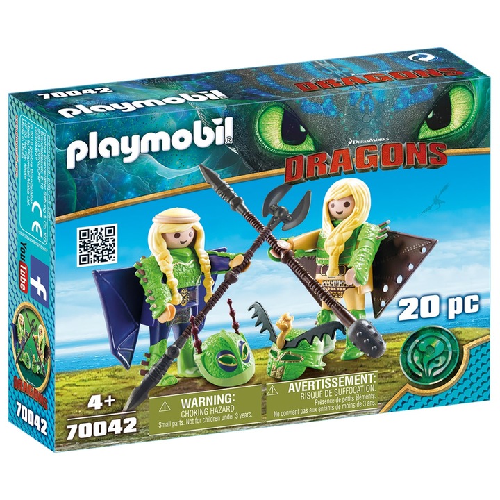 Playmobil Dragons - Raffnut és Taffnut repülőruhában