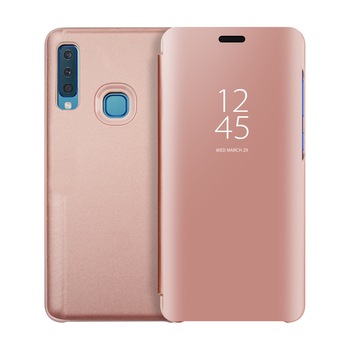 Husa Flip Mirror - Samsung Galaxy A7 2018 - Roz Husa Flip Mirror - Samsung Galaxy A7 2018 - Roz