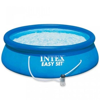 Pachet Piscina gonflabila + kit de reparatie si pompa filtrare, din PVC, 396 x 84 cm, albastru Pachet Piscina gonflabila + kit de reparatie si pompa filtrare, din PVC, 396 x 84 cm, albastru