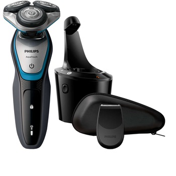Aparat de ras Philips S5400/26, Lame Multiprecision, LED, Docking de curatare, Acumulator, 3 capete, Rotire in 5 directii, Trimmer, Negru Aparat de ras Philips S5400/26, Lame Multiprecision, LED, Docking de curatare, Acumulator, 3 capete, Rotire in 5 directii, Trimmer, Negru