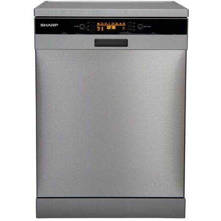 Masina de spalat vase Sharp QWT34F463IEU, 12 Seturi, 8 Programe, Clasa A+++, Display LED, 60 cm, Inox