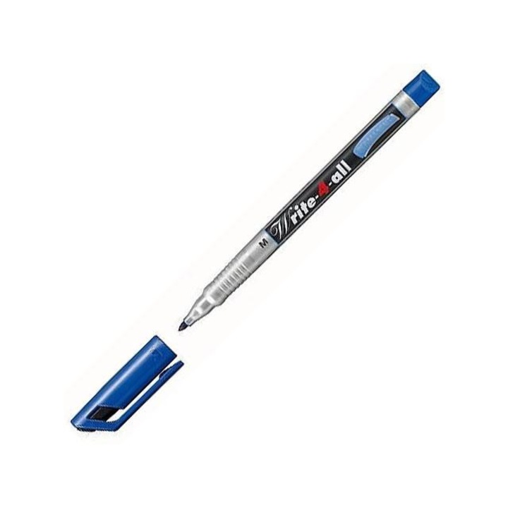 Alkoholos marker, 1 mm, kúpos, STABILO "Write-4-all", kék