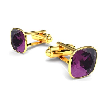 Butoni Argint 925 placati cu Aur 24k, Butoni Brilliant Amethyst + CADOU Laveta profesionala pentru curatat bijuteriile din argint Butoni Argint 925 placati cu Aur 24k, Butoni Brilliant Amethyst + CADOU Laveta profesionala pentru curatat bijuteriile din argint