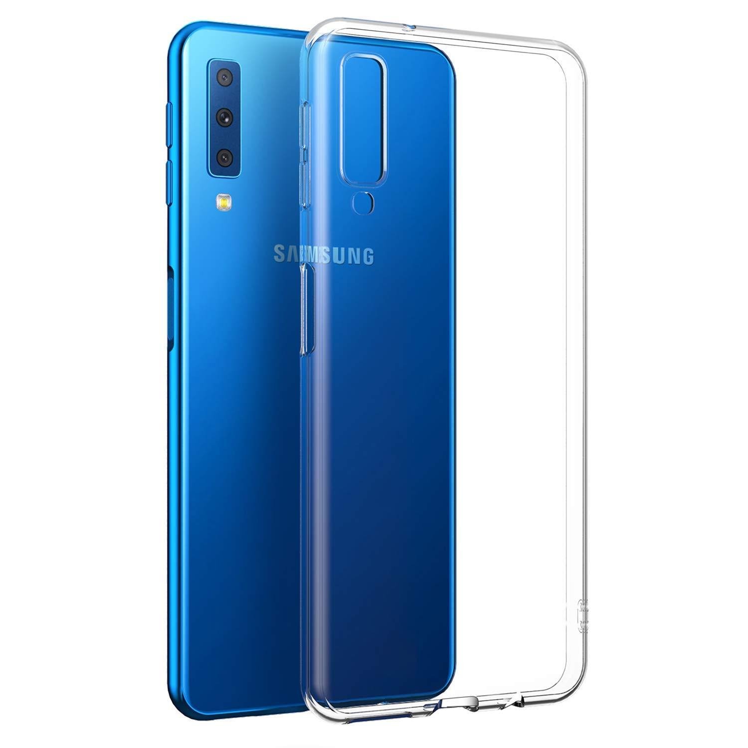 Husa silicon Samsung Galaxy A7 2018 Transparenta + Folie sticla securizata Samsung Galaxy A7 2018, Antisoc, TPU, Viceversa Transparent