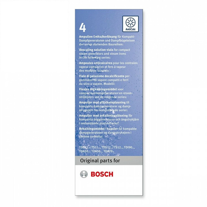 Solutie decalcifiere pentru statii de calcat Bosch Siemens