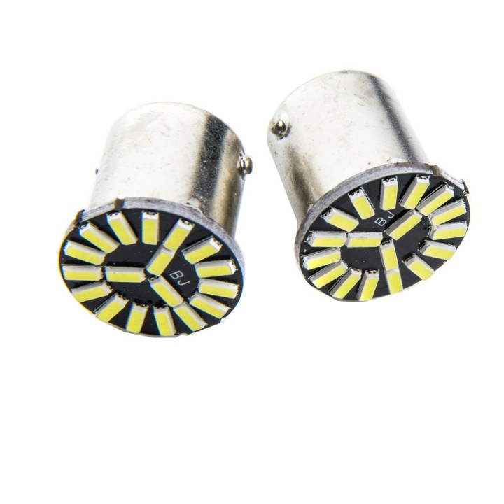 Set 2 becuri LED 1157 P21 / 5W 18 SMD 4014 6000K EPL209 Einparts