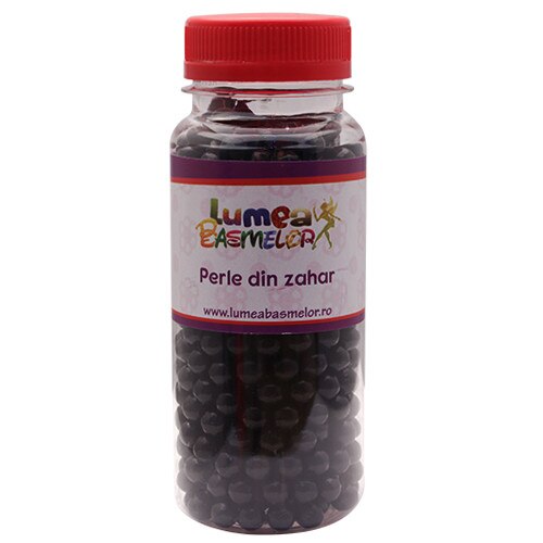 Perle din zahar negru, 7mm, 130g - Lumea Basmelor