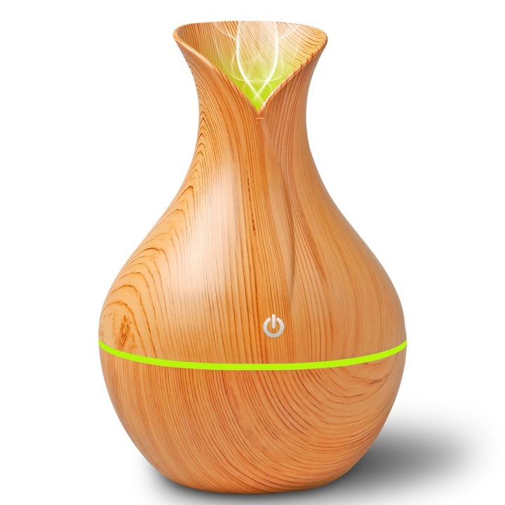 Aromliving Aromaterápiás diffúzor, USB-vel, 130 ml, 7 szín, ultrahangos - világos tölgy szín