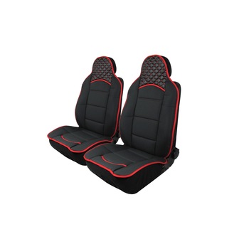 Huse Scaune Auto Flexzon, Lux, Textil si Piele Ecologica, Negru / Rosu , Universale, 1+1 Huse Scaune Auto Flexzon, Lux, Textil si Piele Ecologica, Negru / Rosu , Universale, 1+1