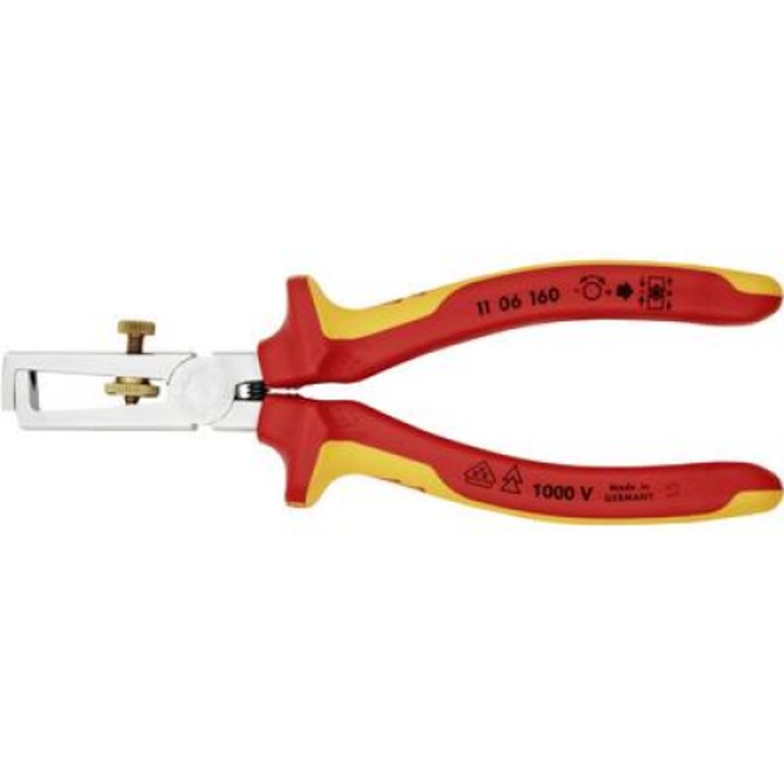 KNIPEX VDE Huzalcsupaszító fogó, 1000V, Hosszúság 160 mm