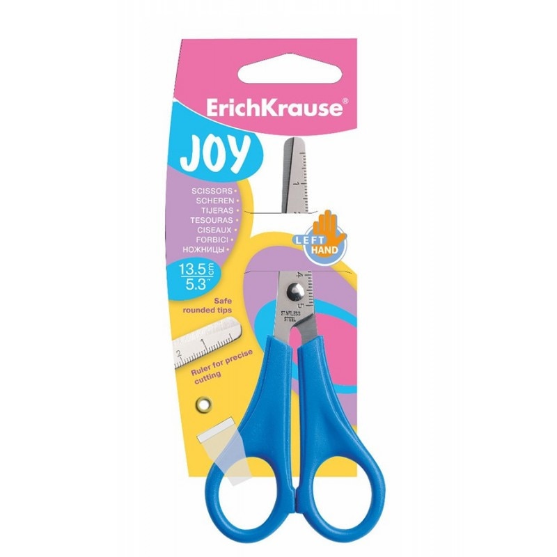 Foarfeca Erichkrause Joy 13,5 cm pentru stangaci Albastra