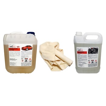 Pachet spuma auto activa profesionala Voulis 5kg + degresant motor profesional Crol 5L + laveta piele naturala 40x35cm Pachet spuma auto activa profesionala Voulis 5kg + degresant motor profesional Crol 5L + laveta piele naturala 40x35cm