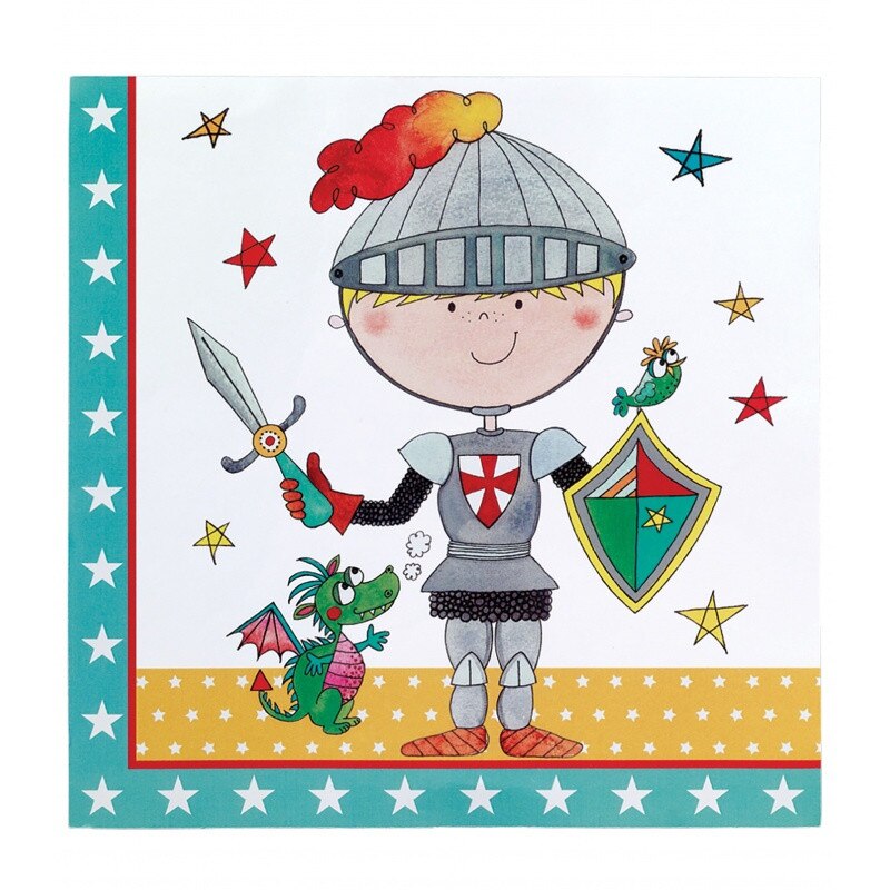 Servetele de masa pentru petrecere copii Rachel Ellen Knight, 33 cm, Qualatex 50893, Set 20 buc