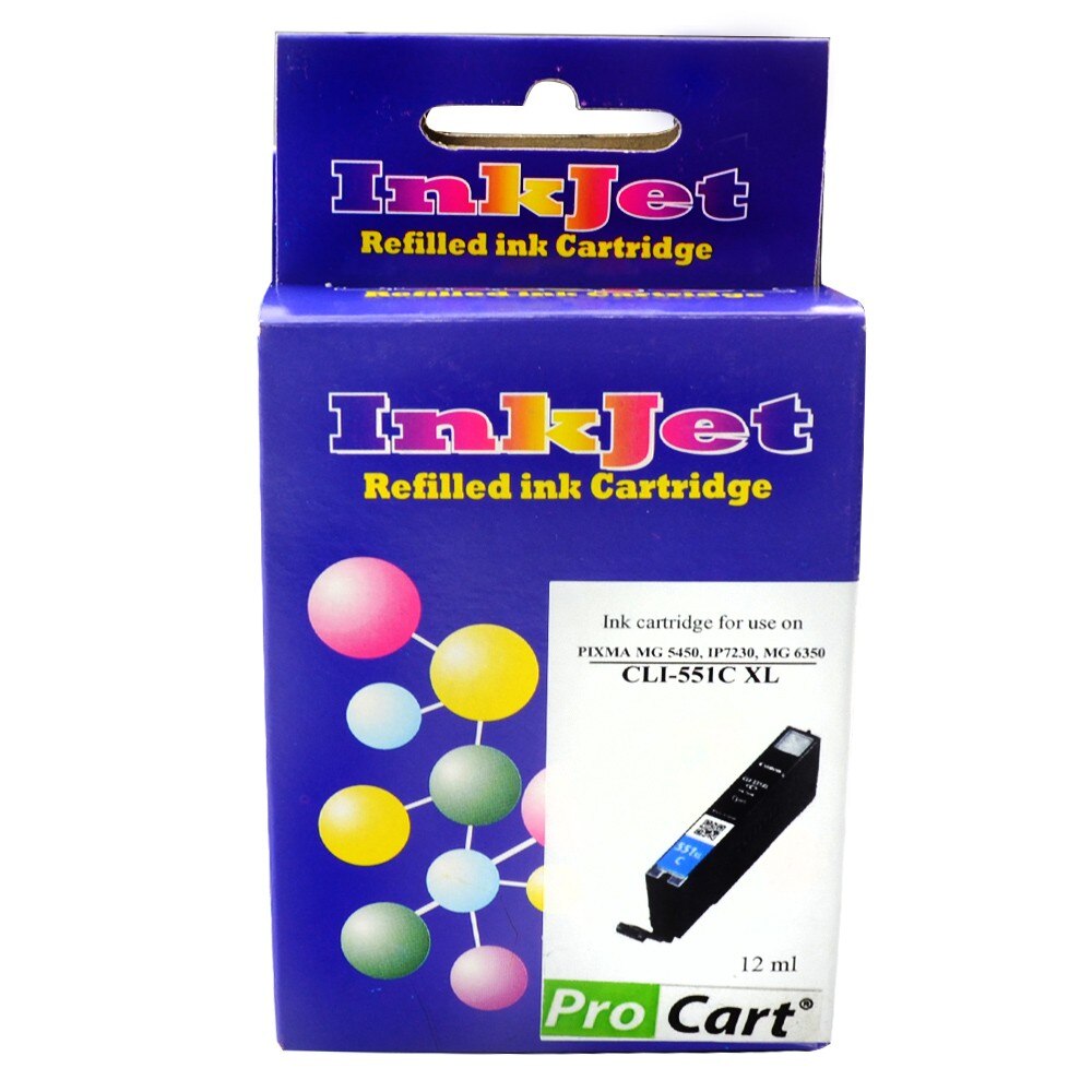 Cartus compatibil CLI-551XL Cyan pentru Canon, 15 ml