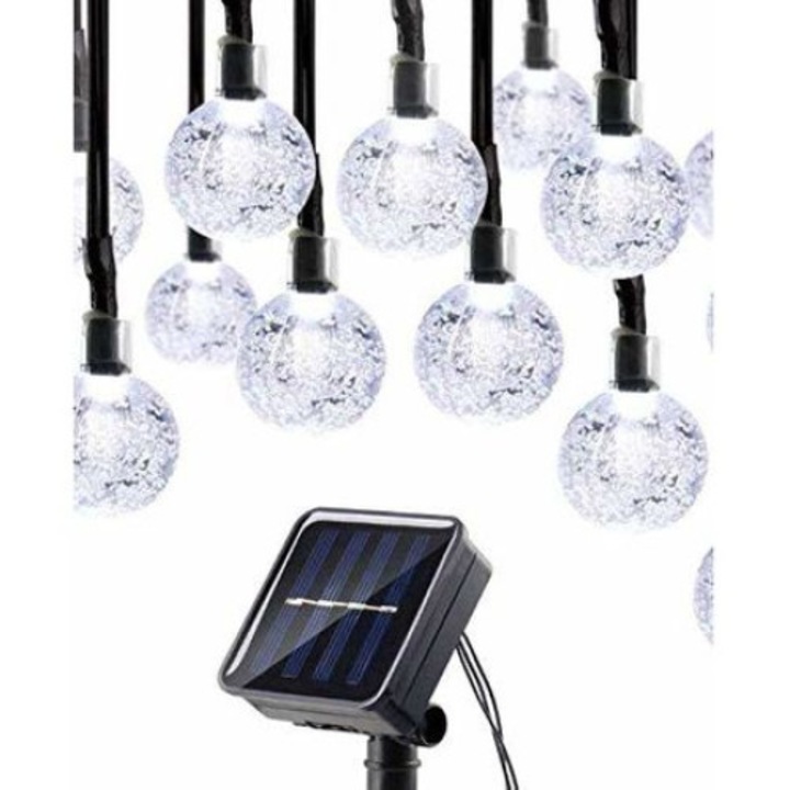 Соларен гирлянд 6,5 м, 30 LED глобуса, IP64, 8 режима на работа, водоустойчивост