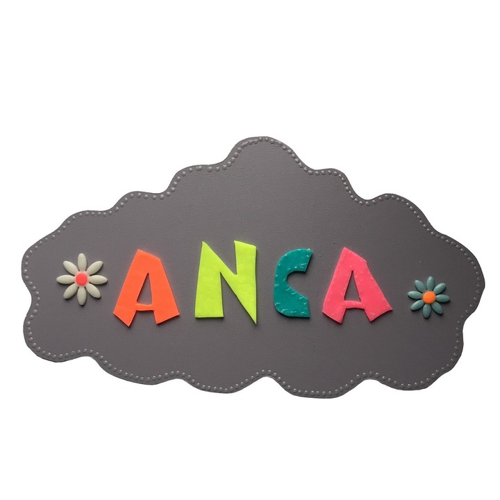 Placa personalizata, Lumistoria, fosforescenta, gri