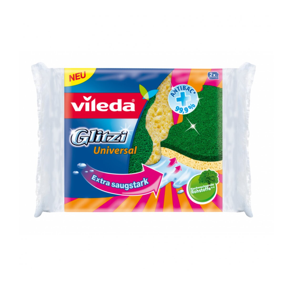 Bureti de bucatarie Vileda Glitzi Universal 17852,natural 100%,pachet 2 bucati