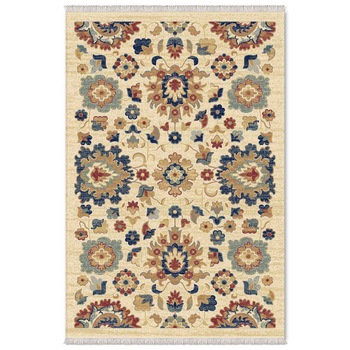 Covor sintetic Atlas R 8694-1-41733, 60 x 85 cm, bej/albastru/bordeaux, floral Covor sintetic Atlas R 8694-1-41733, 60 x 85 cm, bej/albastru/bordeaux, floral