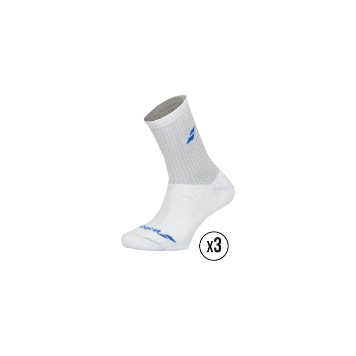 Мъжки чорапи за тенис на корт Babolat 3 PAIRS PACK WHITE BLUE 39/42