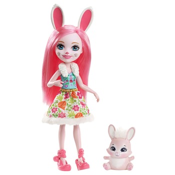 Papusa cu animal de companie, enchantimals, 12x55x6 cm, roz Papusa cu animal de companie, enchantimals, 12x55x6 cm, roz