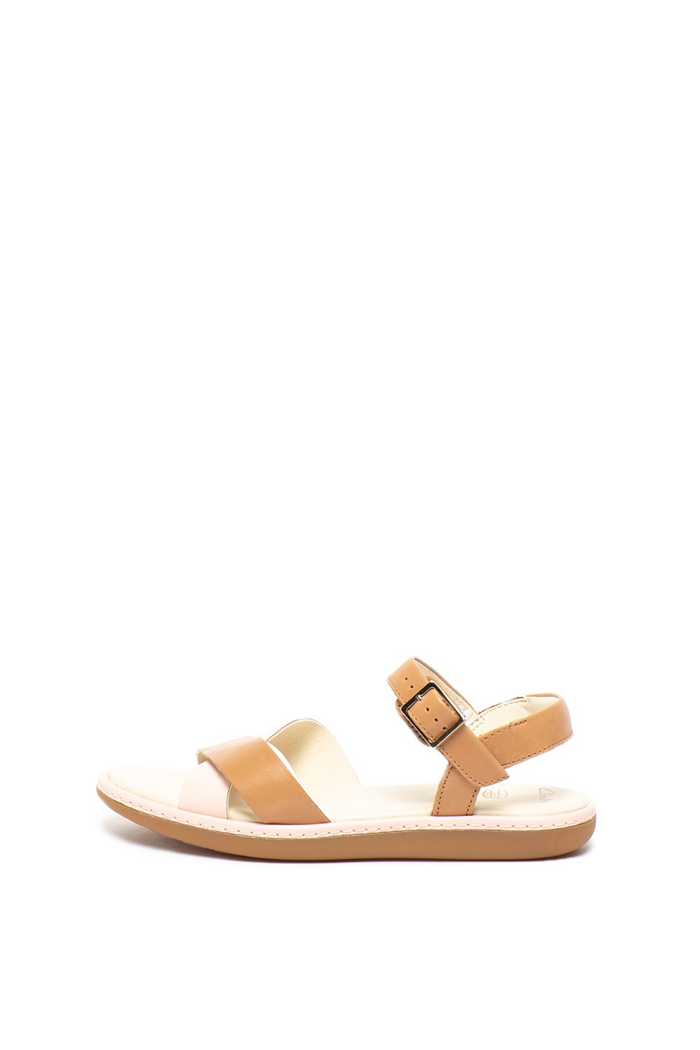 Clarks, Sandale de piele Skylark, Roz/Maro caramel, 29 EU