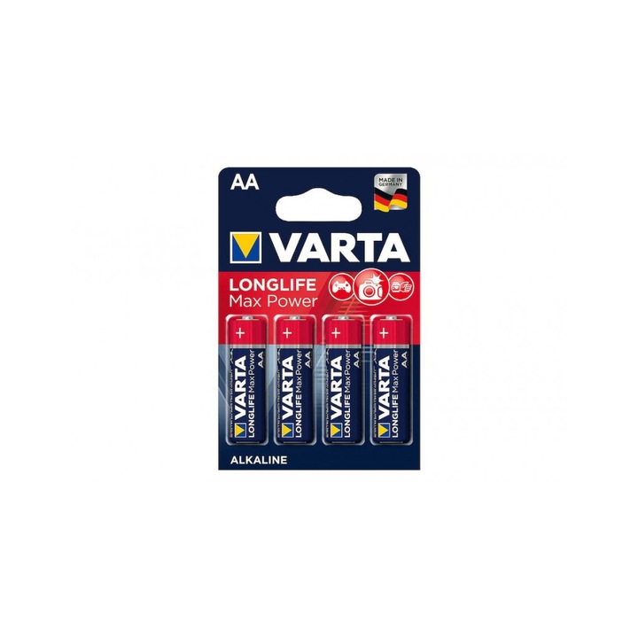Комплект алкални батерии Varta LongLife Max Power AA, R6 1.5V, 4 бр