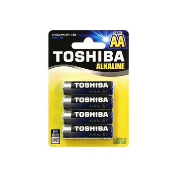 Baterie Toshiba Alkaline AA R6 1,5V alcalina, blister 4 baterii Baterie Toshiba Alkaline AA R6 1,5V alcalina, blister 4 baterii