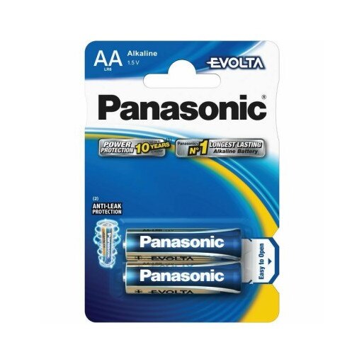 Baterie Panasonic Evolta AA R6 1,5V alcalina LR06EGE/2BP, blister 2 baterii